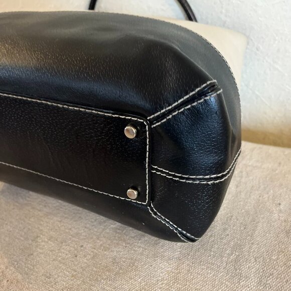 Kate Spade Black/Porcelain Leather Rachelle Berkeley Lane Satchel Tote Handbag - Picture 12 of 14